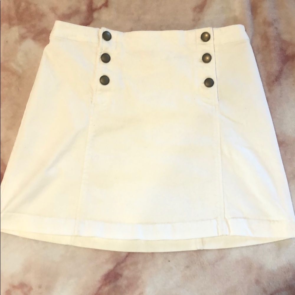 White Denim Skirt